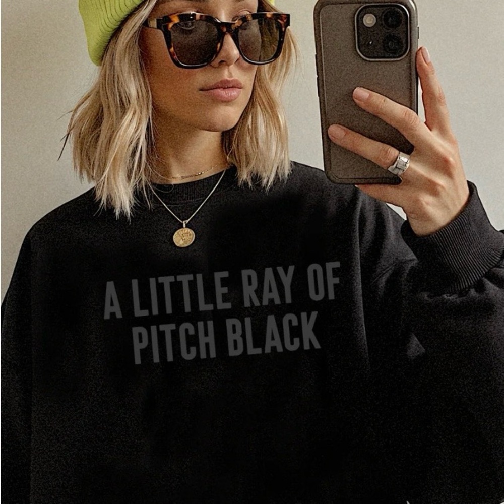 Pitch Black - Suede Graphic Sweatshirt